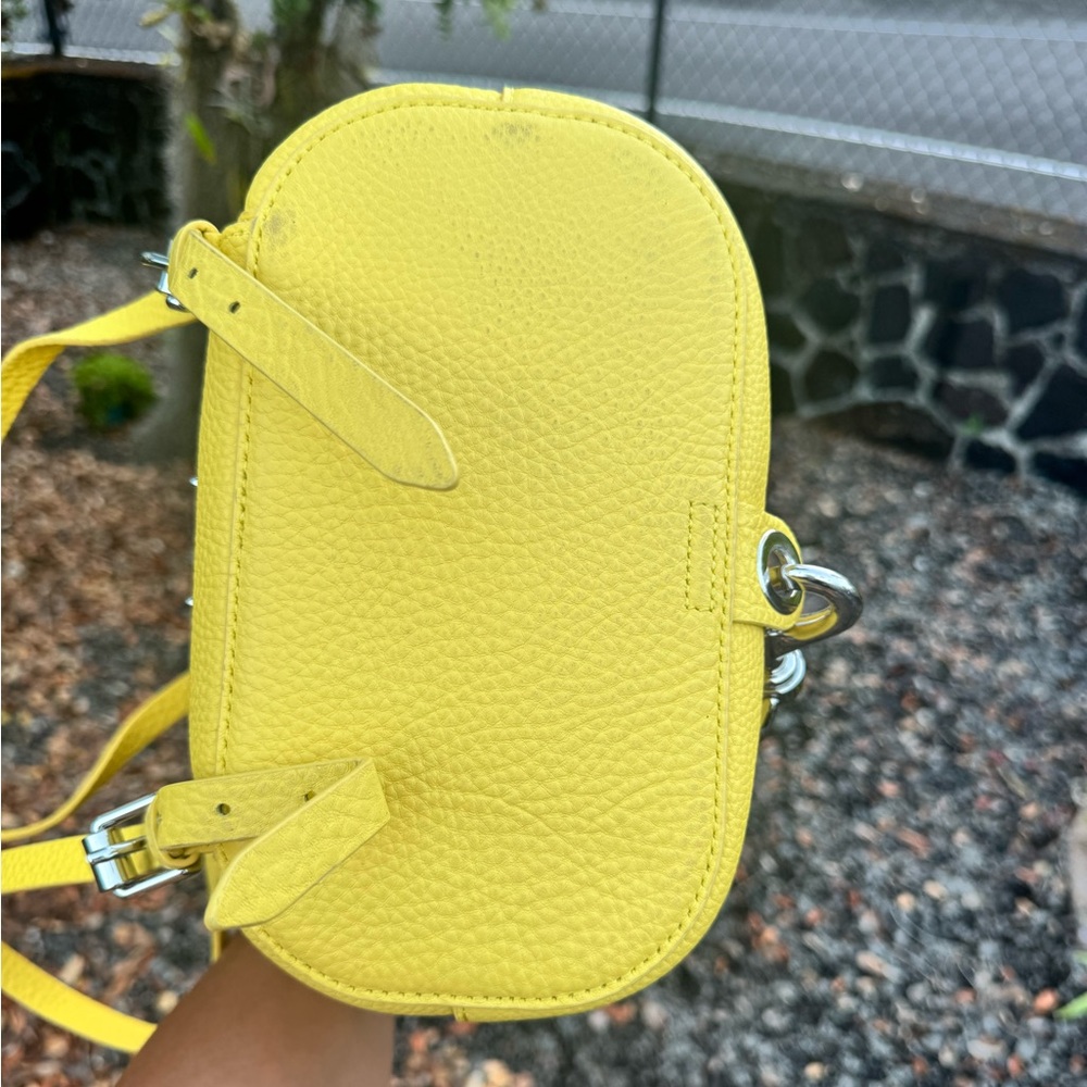 Rebecca Minkoff Yellow Pebbled Leather Backpack Bag - Picture 10 of 10